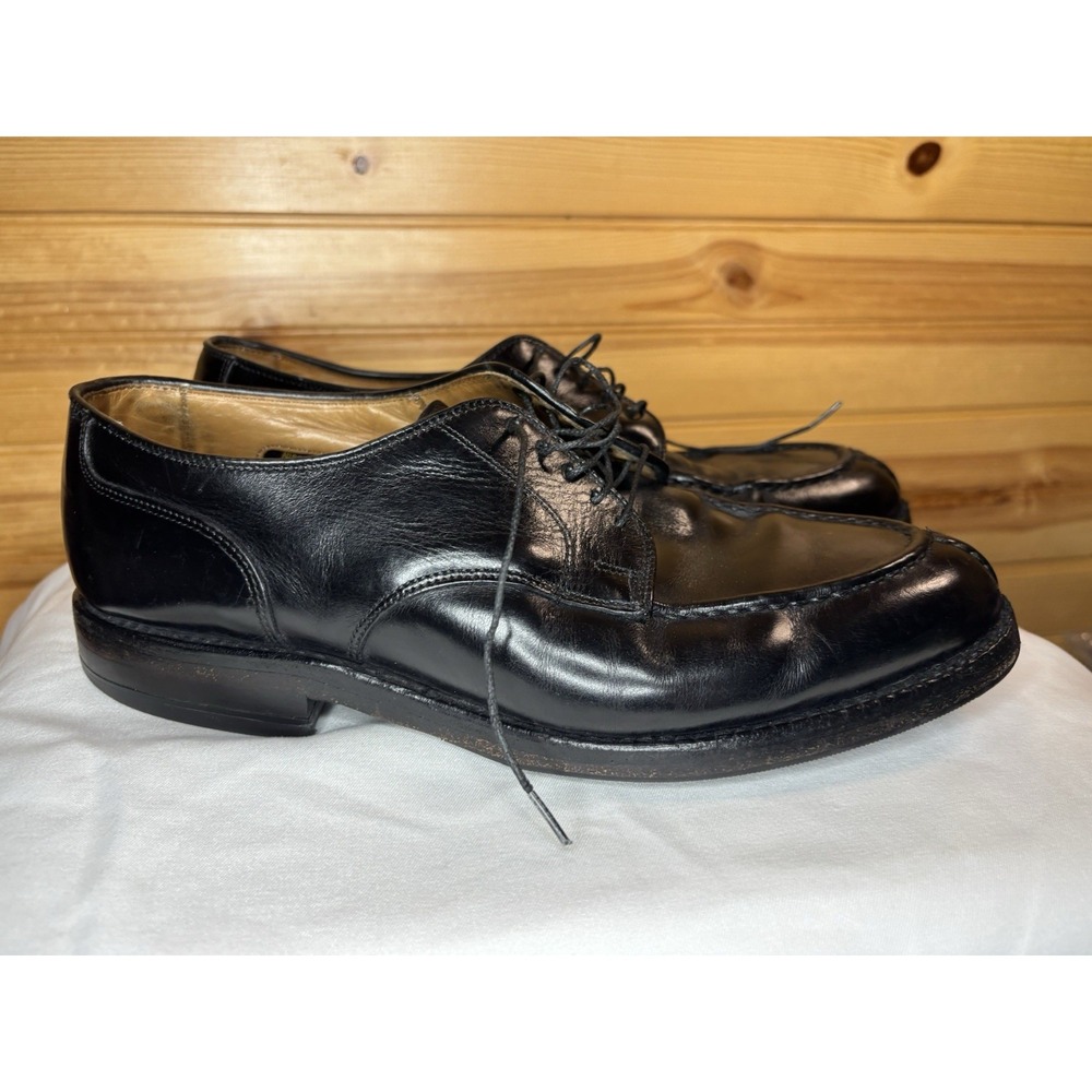 Allen‎ Edmonds Bradley Size 9 D Black Leather Split Toe Oxford Dress Shoes
